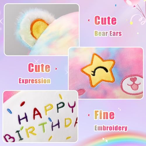 Happy Birthdays with Peace Bear Plush Pillow