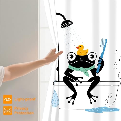 Funny Frog Shower Curtain Set 72x72