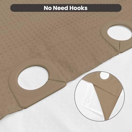 Easy Set No-Hook Waffle Washable Shower Curtain Set