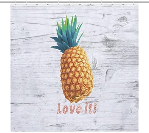 Fruit Pineapple Shower Curtain Liner with 12 Hooks 1