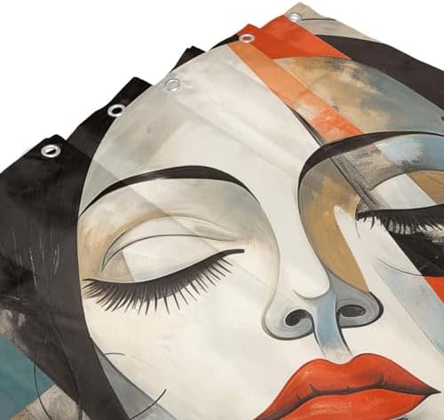 DAOWANGZUO Abstract Girl Boho Shower Curtain Set 72x72in