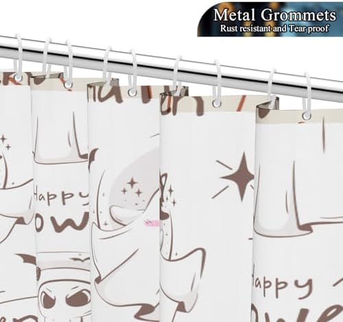 Sillsloso Halloween Ghost Shower Curtain 72x84 Inch