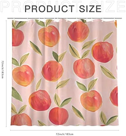 KOMIKU Pink Peach Fruit Shower Curtain Delight Your Bathroom