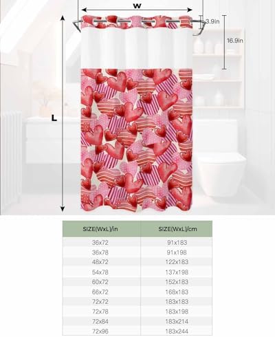 Waterproof See-Through No-Hook Shower Curtain Set