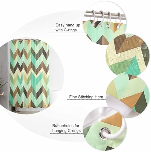 Ripple Stripes Washable Shower Curtain in 36x72