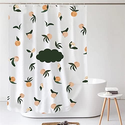 BNNP Shower Liner Set with Hooks Peach Pattern