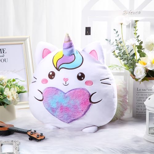 14 Inch Unicorn Cat Plush Pillow for Kids