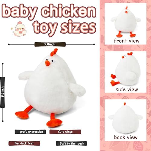 Cute White Animal Plush Toy Kawaii Fat Stuffed Animal for Kids