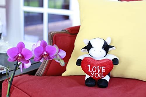 Plushland Red Heart Elephant Stuffed Animal - 8 Inches