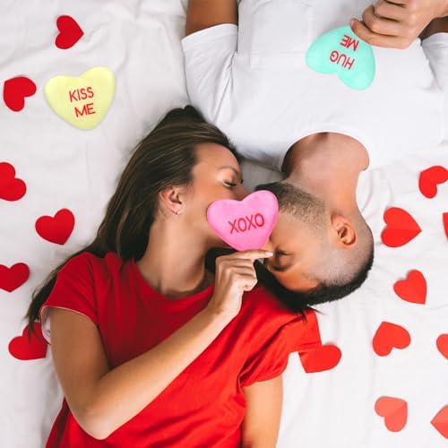 PullCrease 48 Pcs Conversation Heart Plush Pillow for Valentines Day