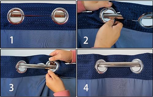 Planially No Hooks Shower Curtain Set
