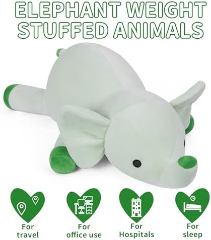 Elephant Weighted Plush Pillow