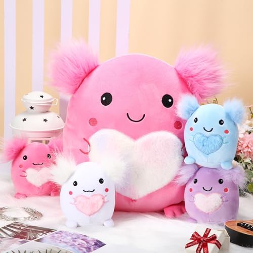 Hiboom Axolotl Plush Pillow Set 5 Pcs 12 Inch