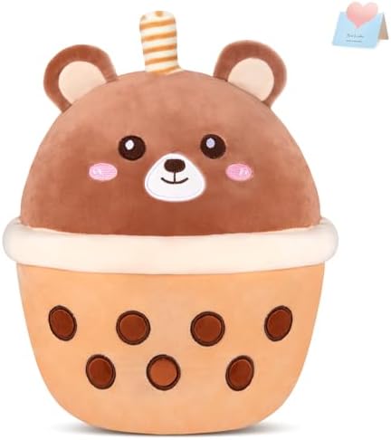 Boba Bear Plush Pillow - 12 Inch