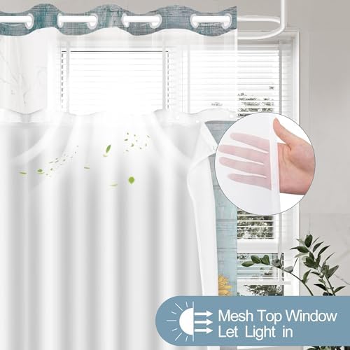 Sunflower Farmhouse Bath Curtain No Hook Design 71x74