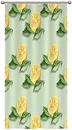 Abstract Lemon Fruit Shower Curtain Liner Set with Hooks