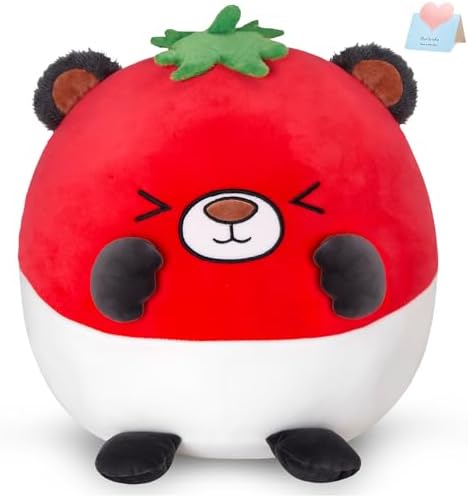 WEWILL 12 Inch Cute Tomato Bear Plush Pillow Toy