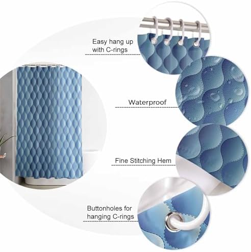 ZOE GARDEN Gradient Blue Bathroom Set 72x72-inch Showers More