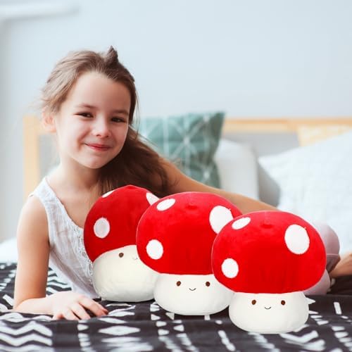Huwena 3 Pcs Mushroom Plush Pillows 9 Inch 1