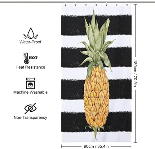 Natural Fruit Print Shower Curtain Washable Durable