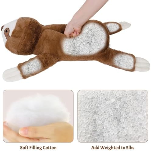 Wepop 5lb Weighted Sloth Plushie Pillow
