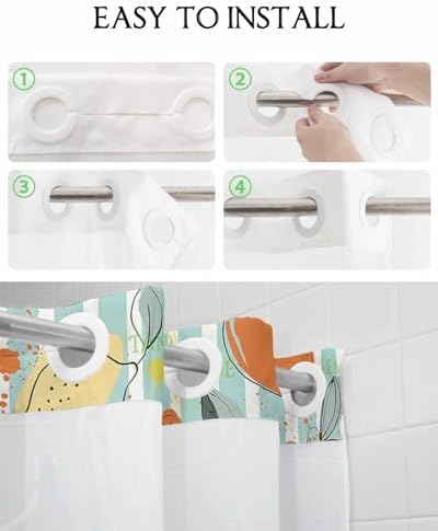 No Hook Shower Curtain with Snap in Liner Set
