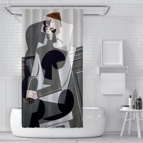 Modern Abstract Art Shower Curtain with Hooks