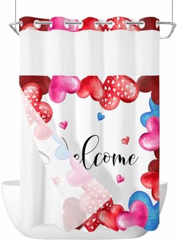 No-Hook Shower Curtain Set - Waterproof Durable