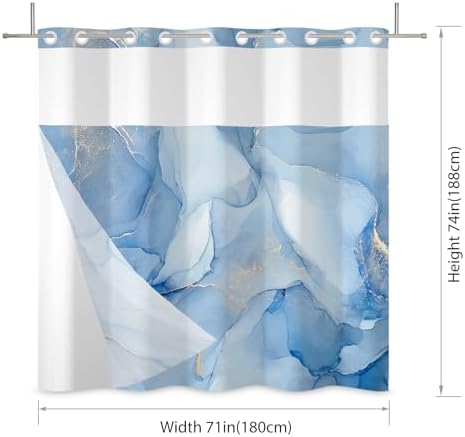 Blue Marble Modern Shower Curtain