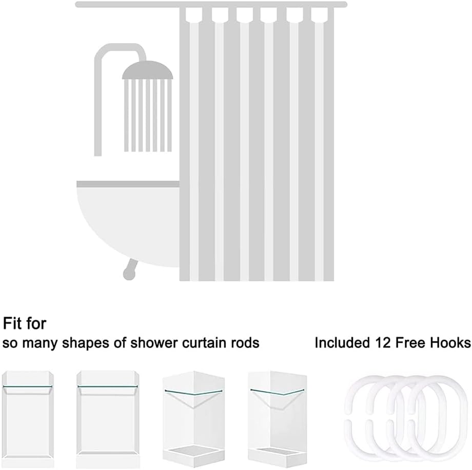 Black White Heart Shower Curtain