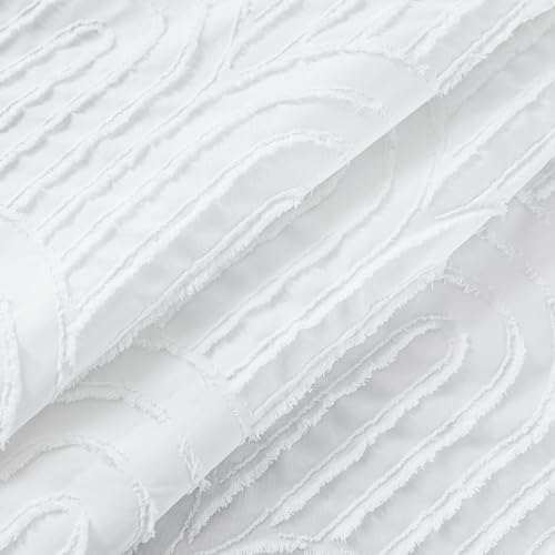 ROSERY No Hooks Shower Curtain Set for Bathroom