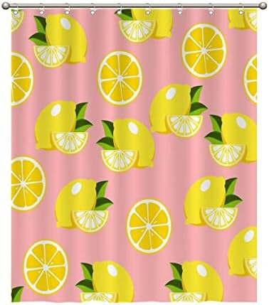 Natural Bath Curtains 59 x 71 Lemon Fruit Abstract