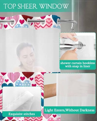 No-Hook Shower Curtain Set
