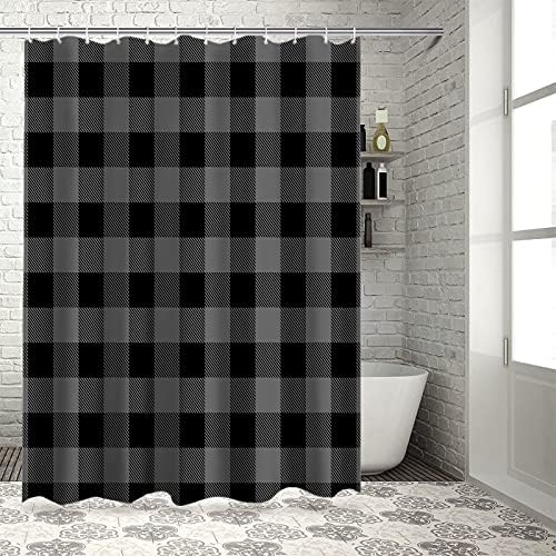 Luxury Buffalo Plaid Shower Curtain