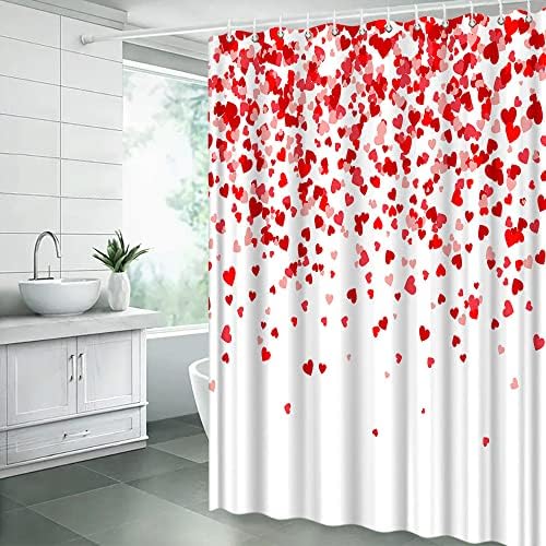 Romantic shower curtain Valentines Day design