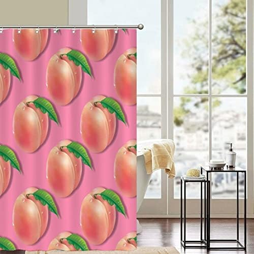 Cute Fruit Bath Curtains 47x71 ModernPolyester WashableBathroom Decor Set withHooks