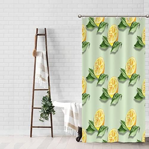 Abstract Lemon Fruit Shower Curtain Liner Set with Hooks
