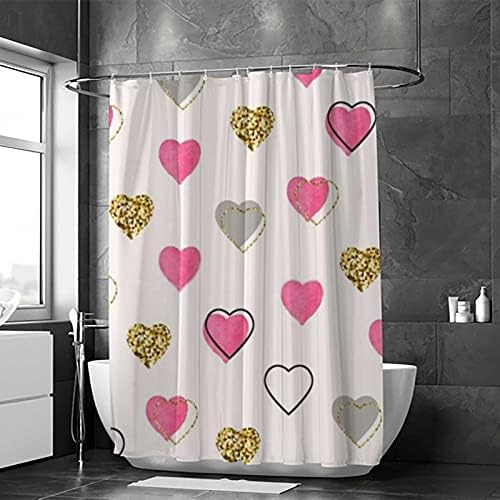 Bathroom shower curtain with 12 hooks waterproof machine washable