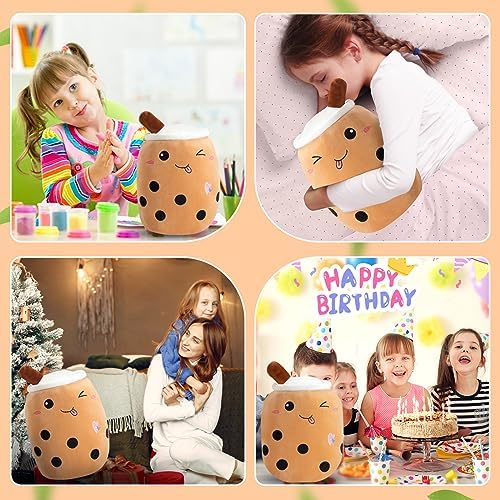 Boba Milk Tea Plush Pillow with LED Lights