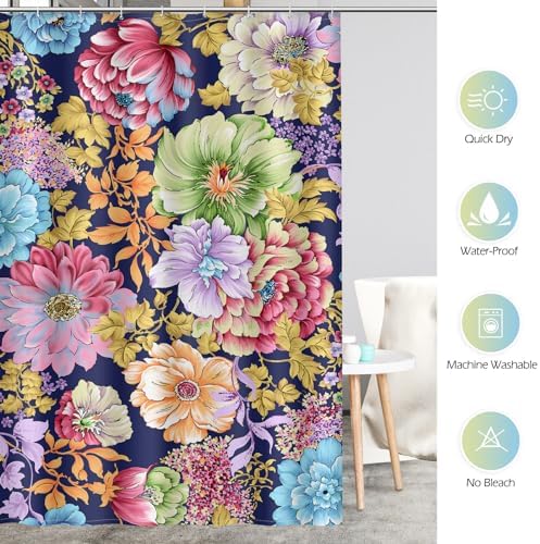 Chic Boho Floral Shower Curtain