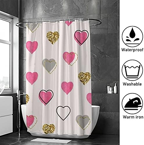 Bathroom shower curtain with 12 hooks waterproof machine washable