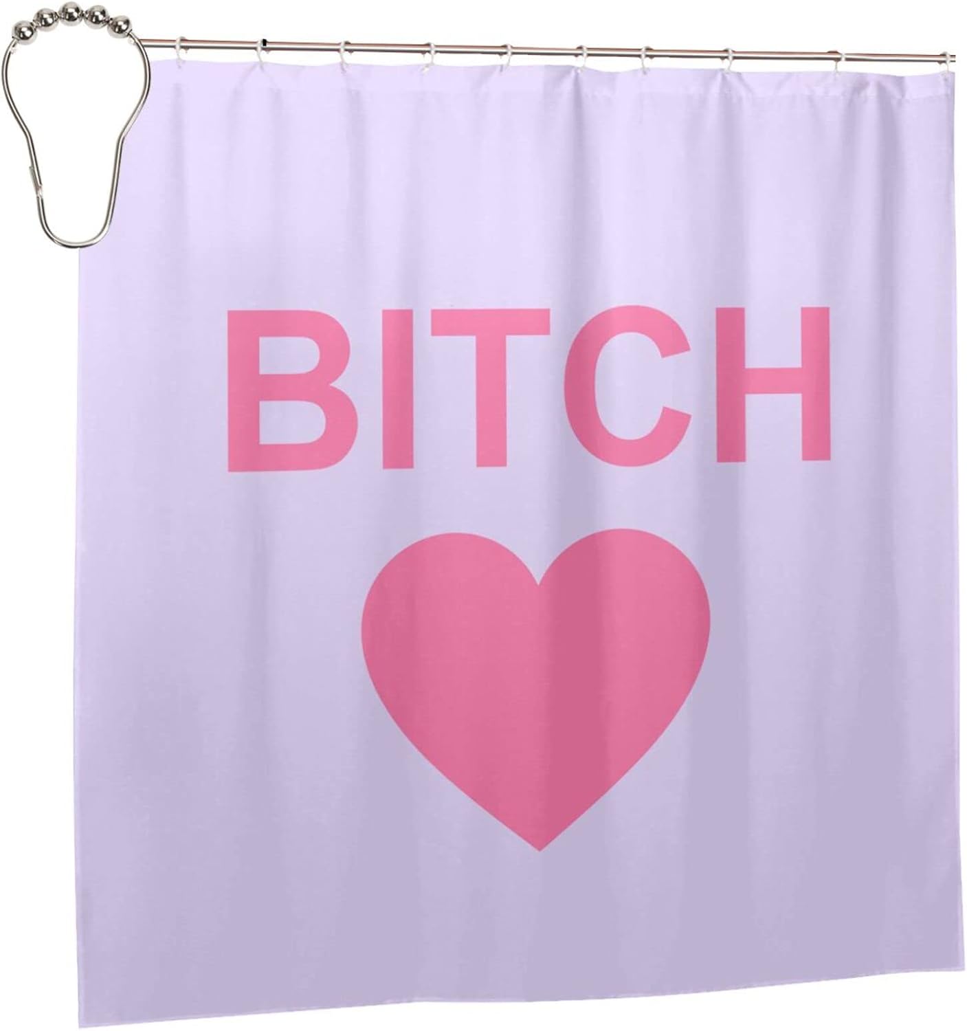Bitch Heart Shower Curtain Waterproof Thick