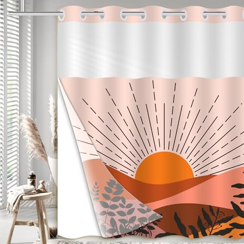 No Hook Boho Shower Curtain