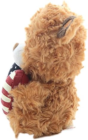 Plushland American Flag Bear Gift - Huggable Heart Stuffed Toy