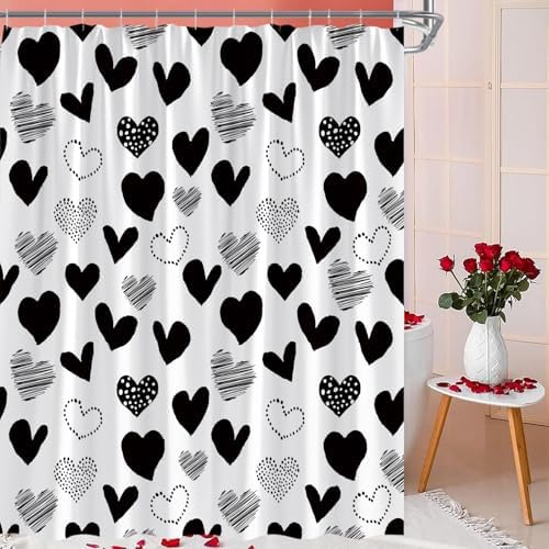 Valentines Heart Bath Shower Curtain