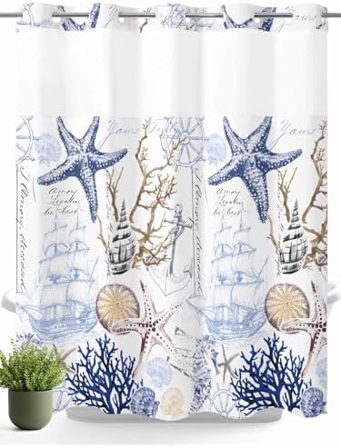 No Hooks Shower Curtain Set Waterproof and Super comfy for Your Bathroom
