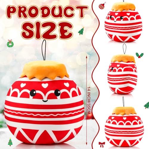 Huwena Christmas Ball Plush Throw Pillow Toy Gift 14 Inch