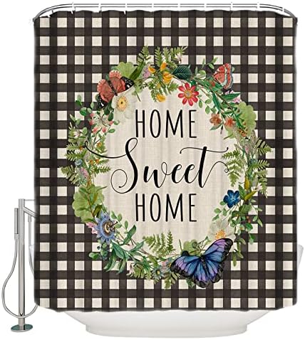 Home Sweet Home 36x72 Polygons shower curtain waterproof elegant washable