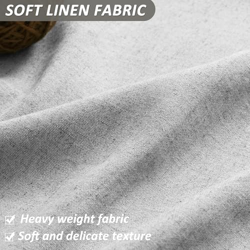 BOODII Premium Linen Shower Curtain with Mesh Top Rustic Style