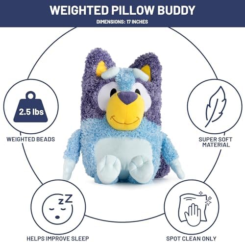 Jay Franco Weighted Bluey Plush Pillow Buddy Cozy for Relaxation and Style